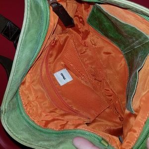 Green leather TANO crossbody bag, cute and useful